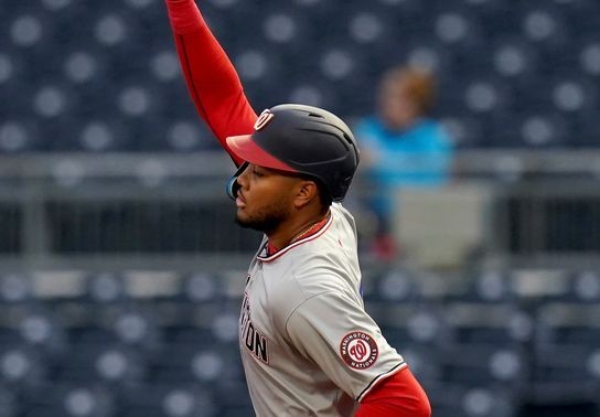 Image for story: James Wood's leadoff homer, Jake Irvin's seven scoreless innings lift Nats over Pirates