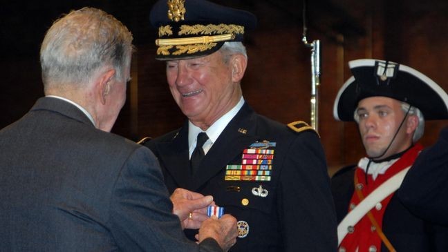 Nicholson receiving Silver Star (courtesy: John Nicholson)